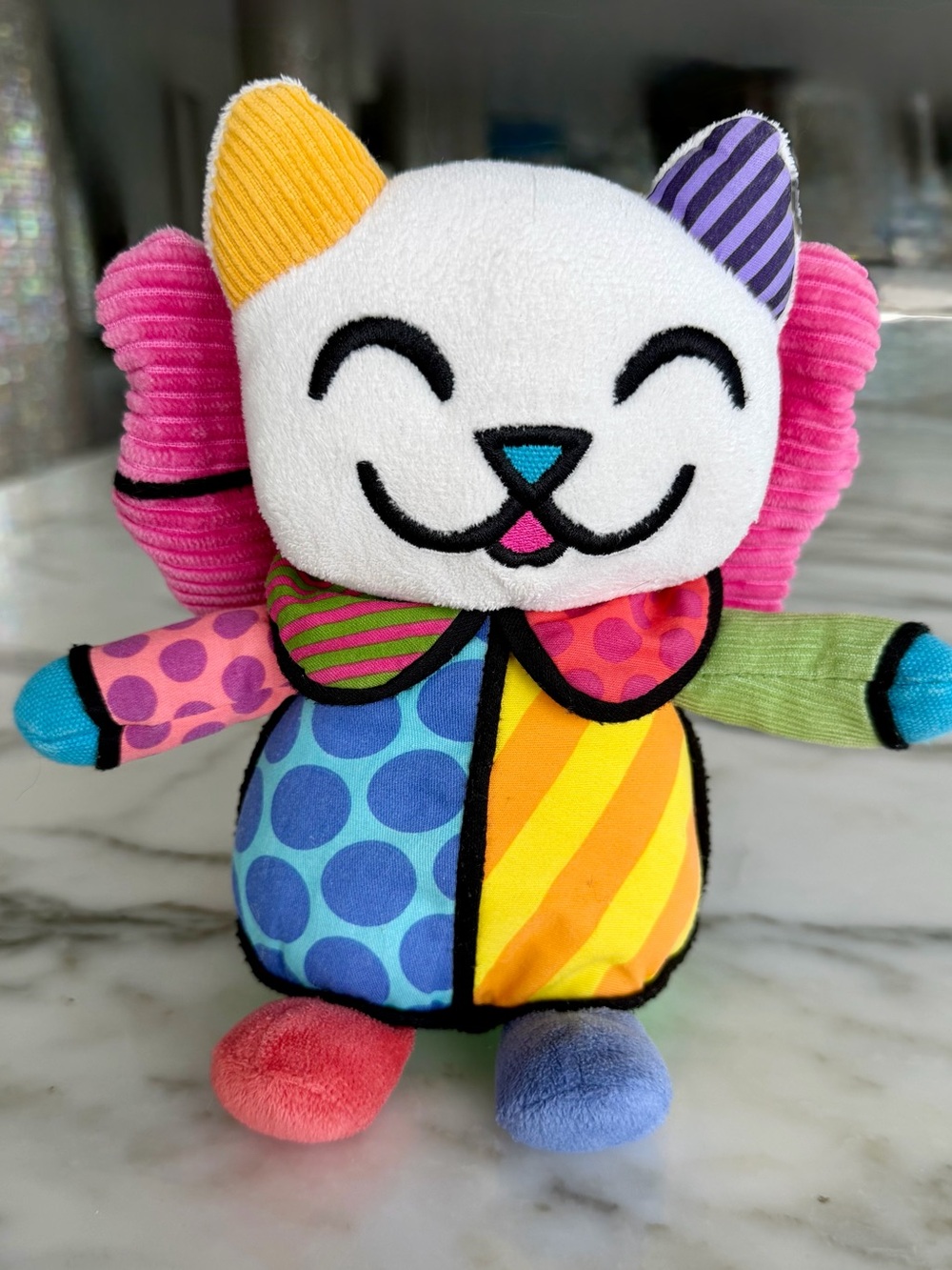 Romero Britto plush angel cat